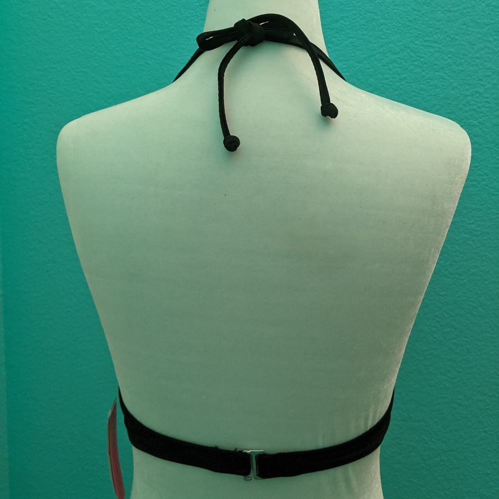NWT Bikini Nation Push Up Halter Bikini Top, Black, S - Picture 2 of 7